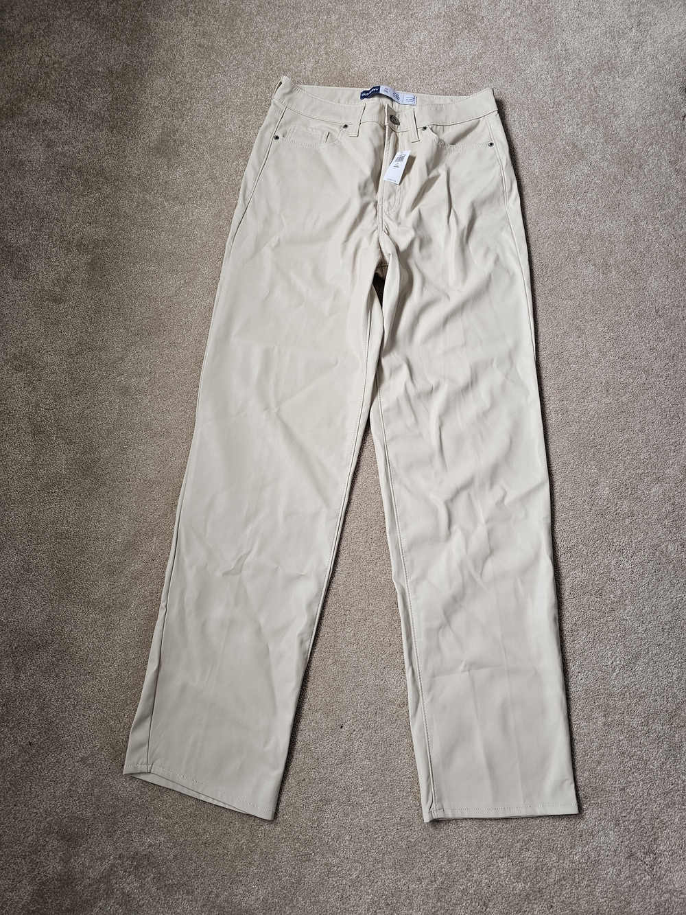 Old Navy Cream OG Loose Jean - Faux Leather
